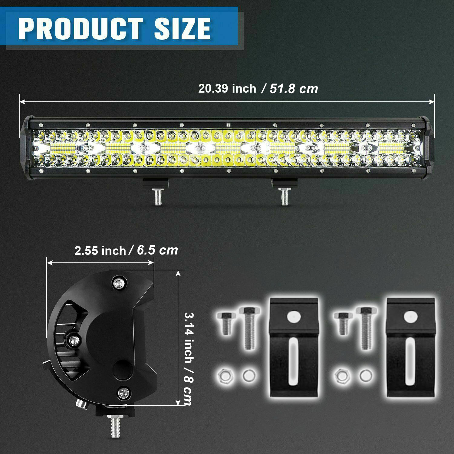 20 Inch LED Work Light + Bull  - đánh giá và giá Flood Tray Table