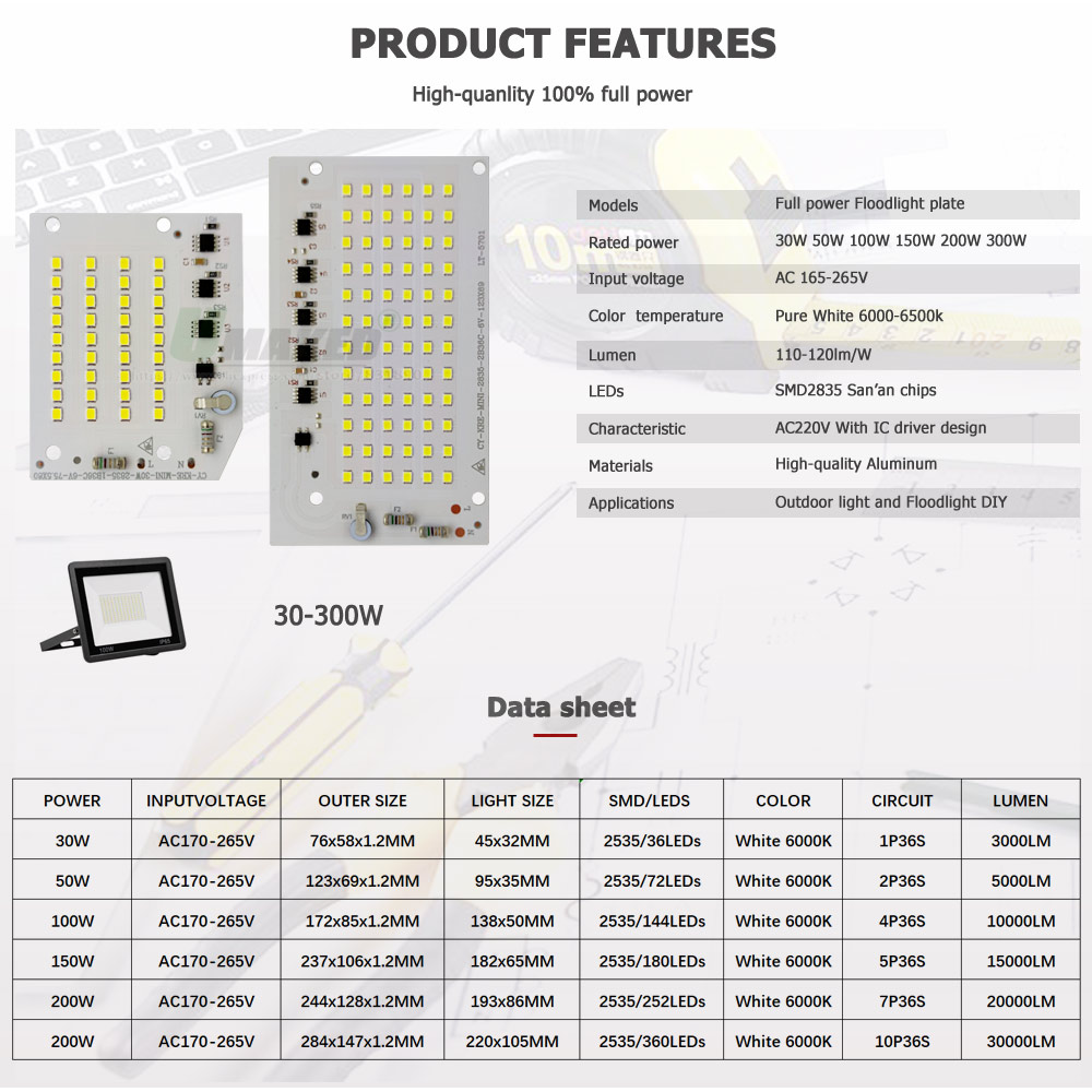Floodlight Repair LED PCB Plat - đánh giá và giá Flood Tray Table